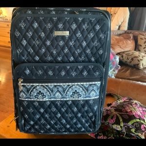 HTF VERA BRADLEY BLUE WI/WHITE VB LOGO SUITCASE